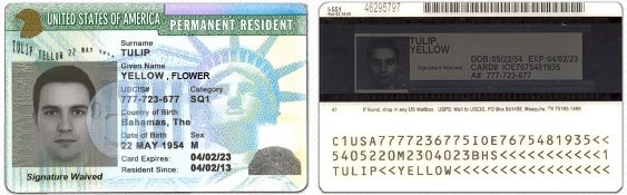 United States Of America Permanent Card